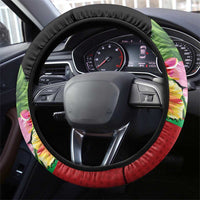 Martinique Tropical Flower Steering Wheel Cover Matinik Beautiful Island