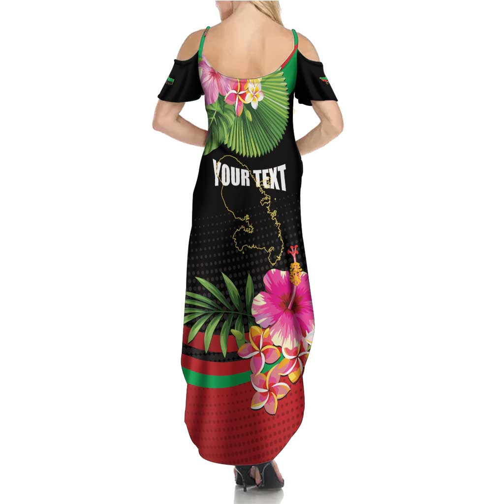 Personalized Martinique Tropical Flower Summer Maxi Dress Matinik Beautiful Island