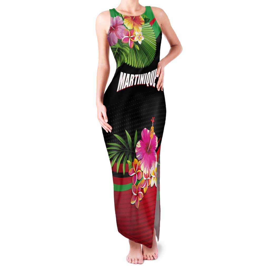 Personalized Martinique Tropical Flower Tank Maxi Dress Matinik Beautiful Island