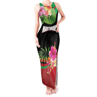 Personalized Martinique Tropical Flower Tank Maxi Dress Matinik Beautiful Island