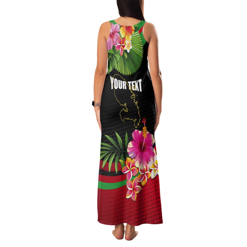 Personalized Martinique Tropical Flower Tank Maxi Dress Matinik Beautiful Island
