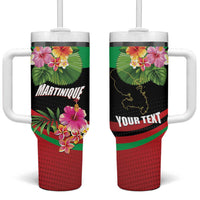 Personalized Martinique Tropical Flower Tumbler With Handle Matinik Beautiful Island
