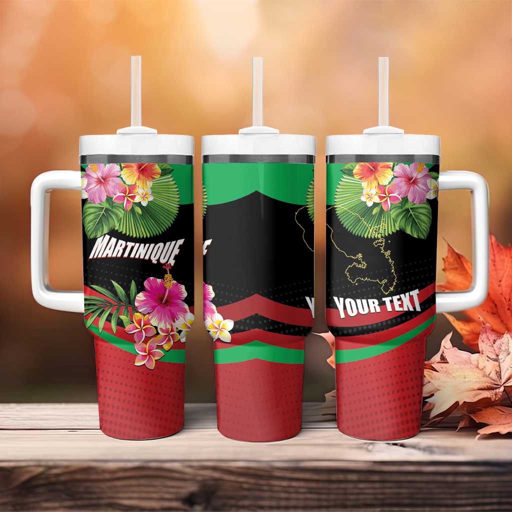 Personalized Martinique Tropical Flower Tumbler With Handle Matinik Beautiful Island