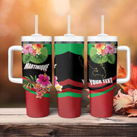 Personalized Martinique Tropical Flower Tumbler With Handle Matinik Beautiful Island
