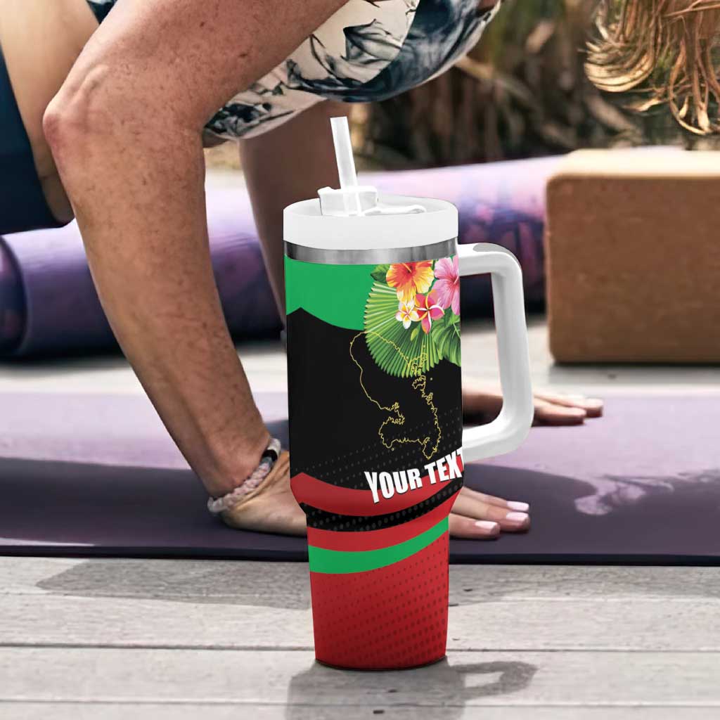 Personalized Martinique Tropical Flower Tumbler With Handle Matinik Beautiful Island