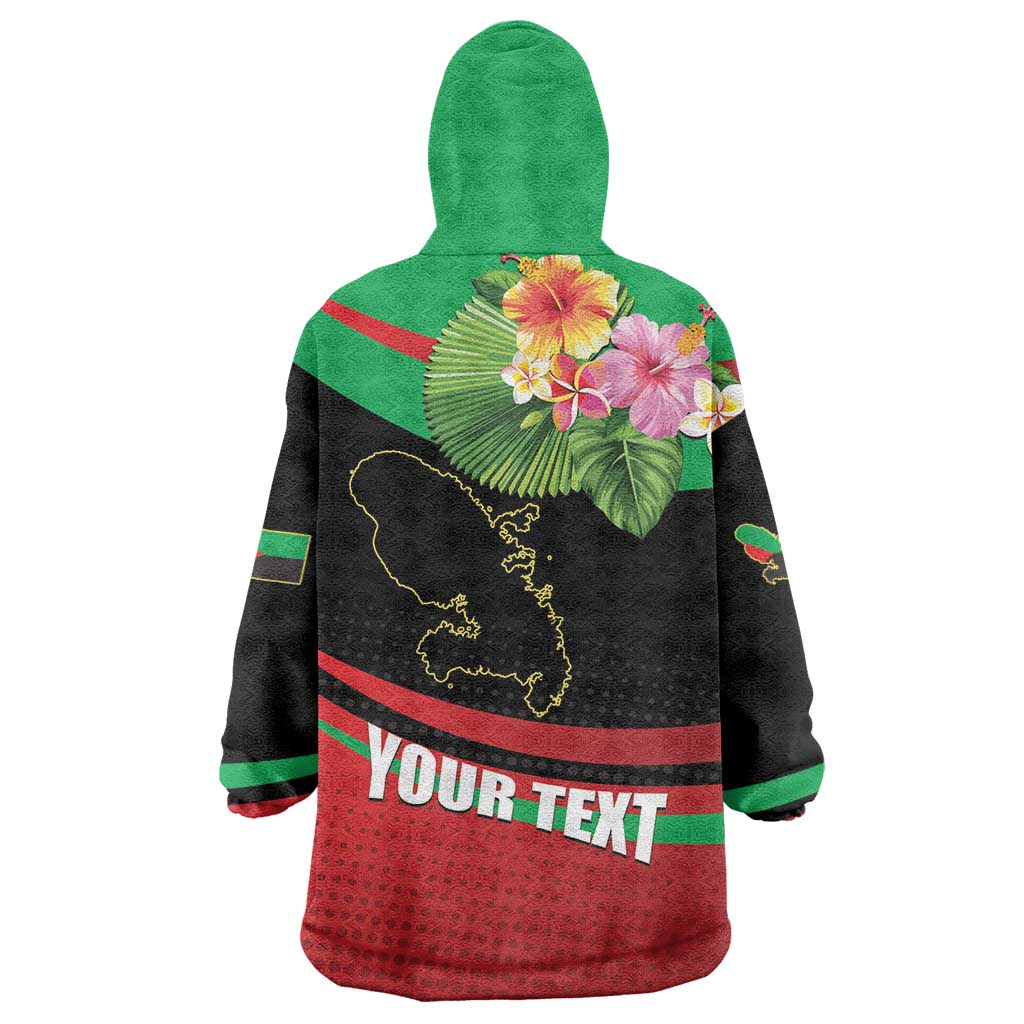 Personalized Martinique Tropical Flower Wearable Blanket Hoodie Matinik Beautiful Island