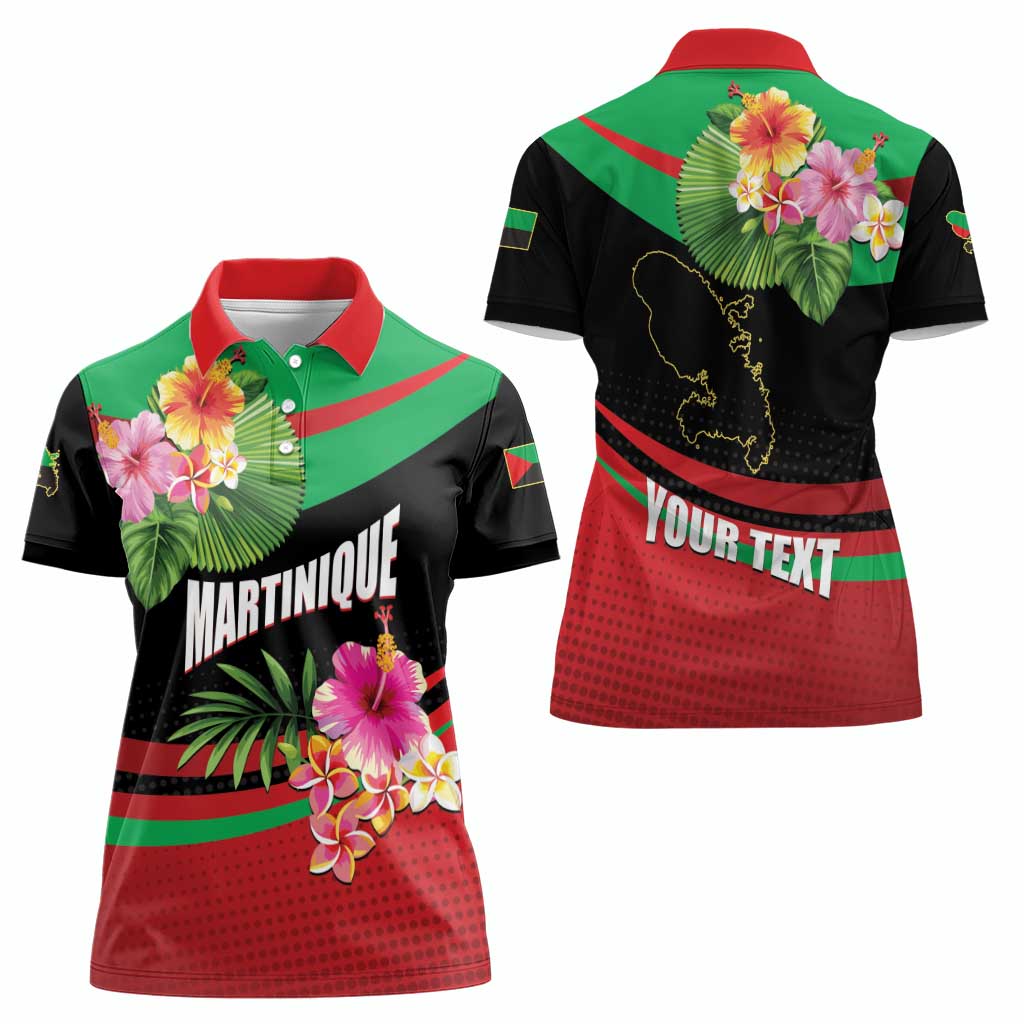 Personalized Martinique Tropical Flower Women Polo Shirt Matinik Beautiful Island