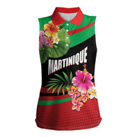 Personalized Martinique Tropical Flower Women Sleeveless Polo Shirt Matinik Beautiful Island