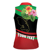 Personalized Martinique Tropical Flower Women Sleeveless Polo Shirt Matinik Beautiful Island