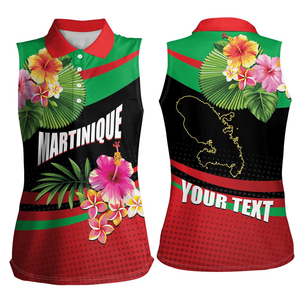 Personalized Martinique Tropical Flower Women Sleeveless Polo Shirt Matinik Beautiful Island