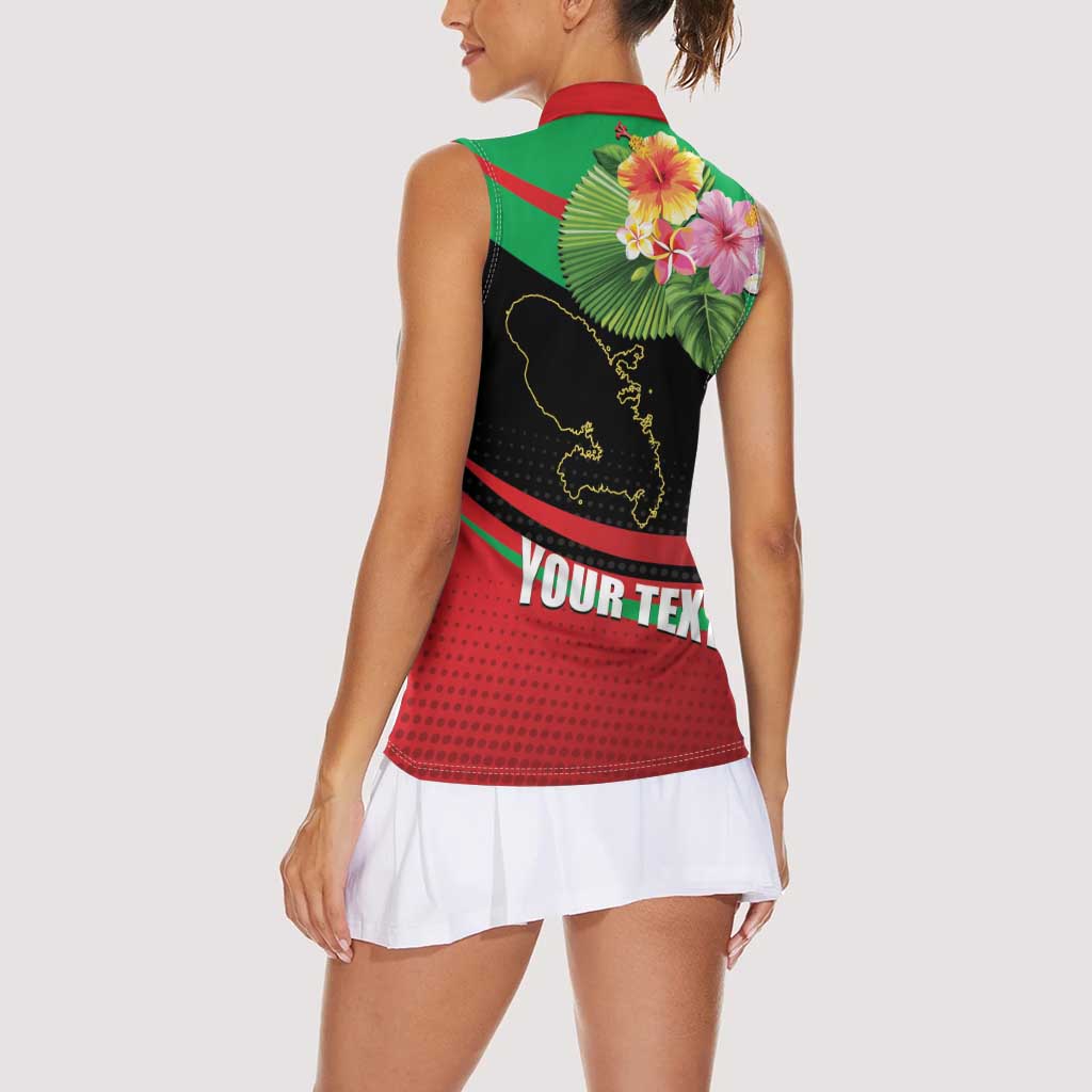 Personalized Martinique Tropical Flower Women Sleeveless Polo Shirt Matinik Beautiful Island