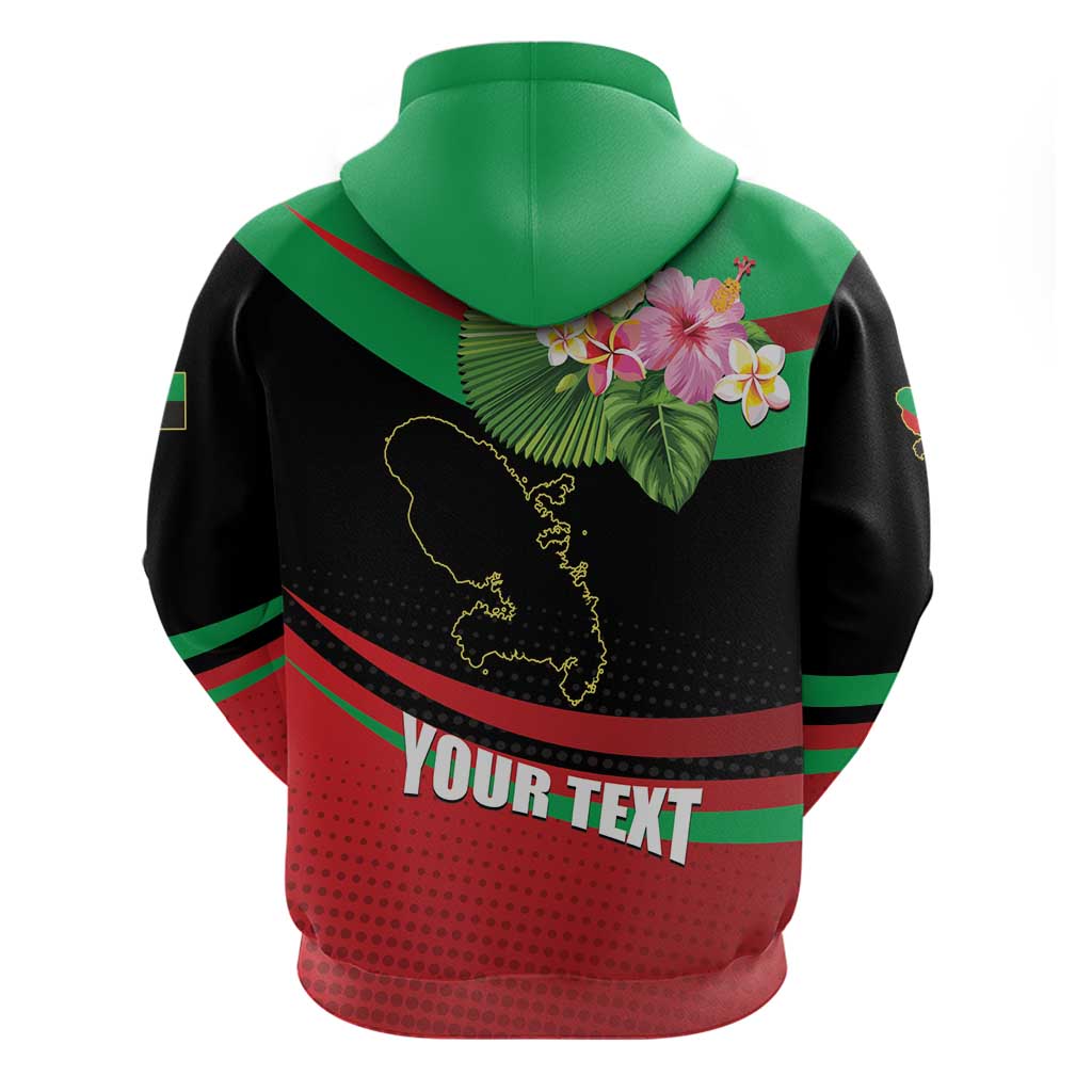 Personalized Martinique Tropical Flower Zip Hoodie Matinik Beautiful Island