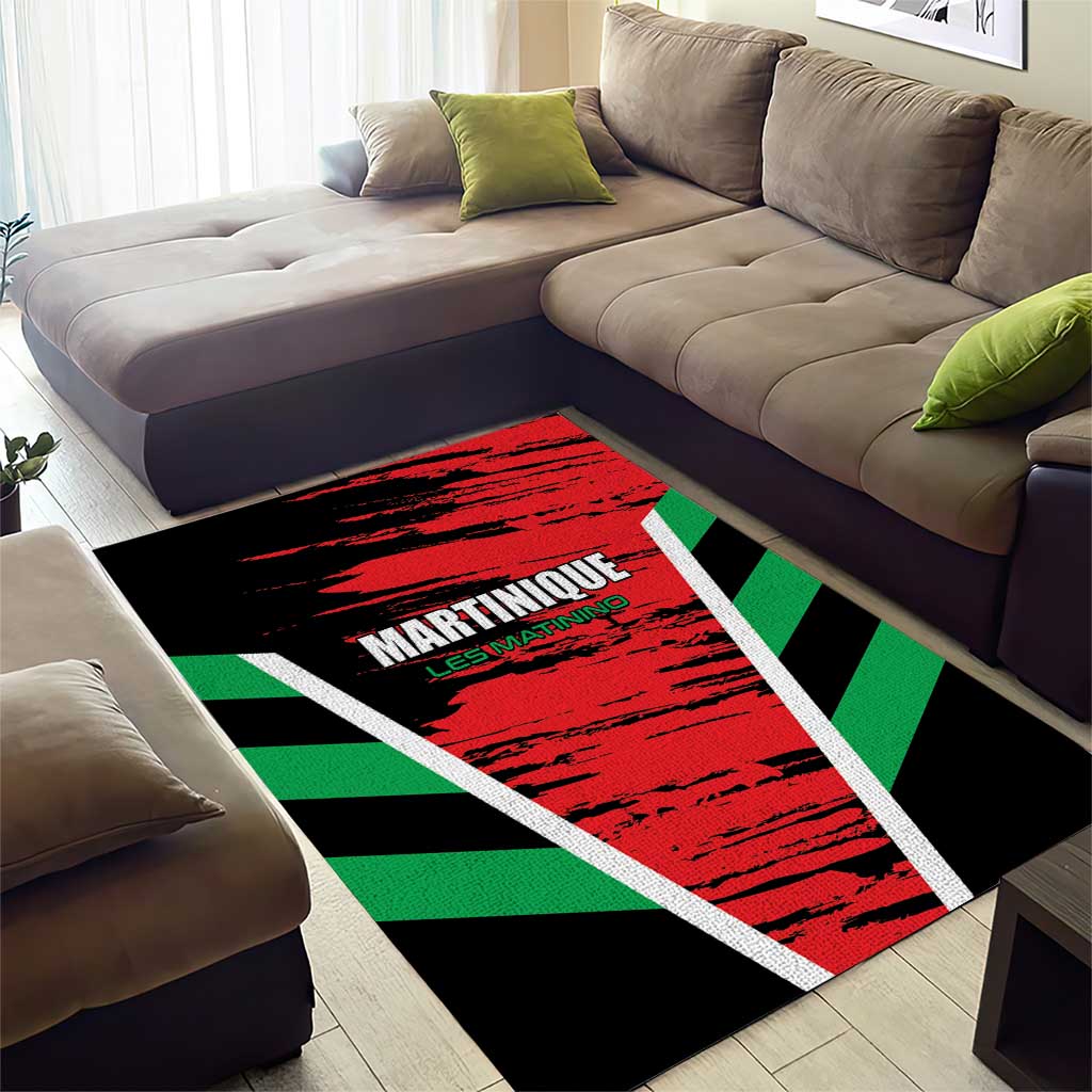 Custom Football Martinique Area Rug Les Matinino Go Champion