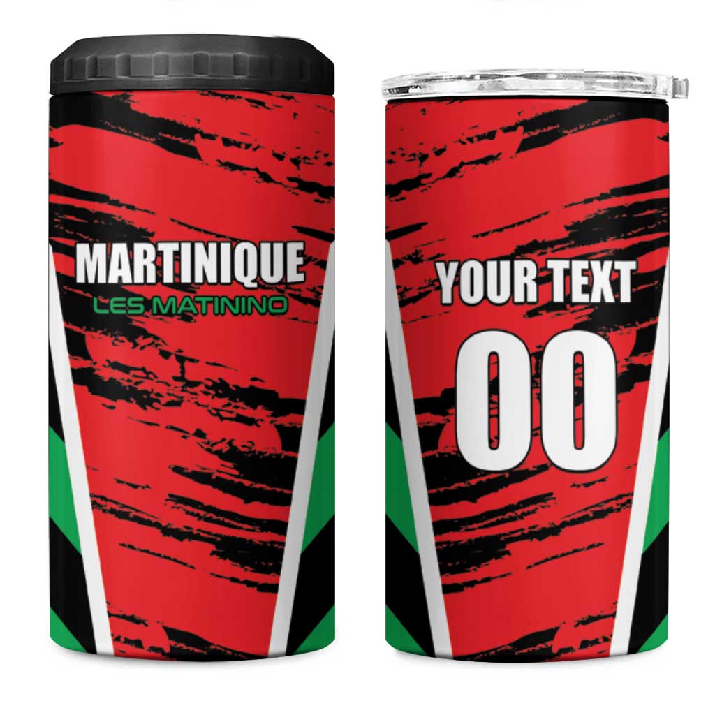 Custom Football Martinique 4 in 1 Can Cooler Tumbler Les Matinino Go Champion