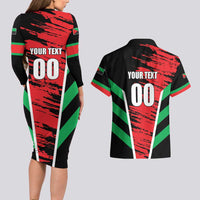 Custom Football Martinique Couples Matching Long Sleeve Bodycon Dress and Hawaiian Shirt Les Matinino Go Champion