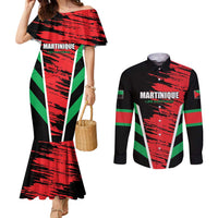 Custom Football Martinique Couples Matching Mermaid Dress and Long Sleeve Button Shirt Les Matinino Go Champion