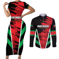 Custom Football Martinique Couples Matching Short Sleeve Bodycon Dress and Long Sleeve Button Shirt Les Matinino Go Champion