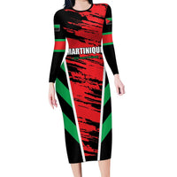 Custom Football Martinique Family Matching Long Sleeve Bodycon Dress and Hawaiian Shirt Les Matinino Go Champion