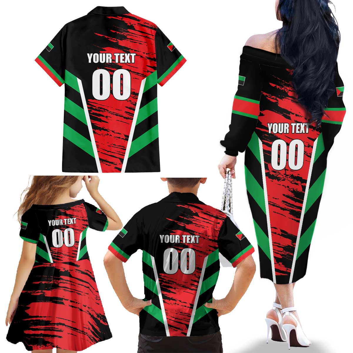 Custom Football Martinique Family Matching Off The Shoulder Long Sleeve Dress and Hawaiian Shirt Les Matinino Go Champion