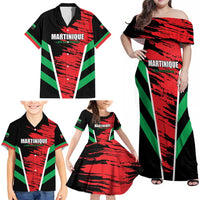 Custom Football Martinique Family Matching Off Shoulder Maxi Dress and Hawaiian Shirt Les Matinino Go Champion