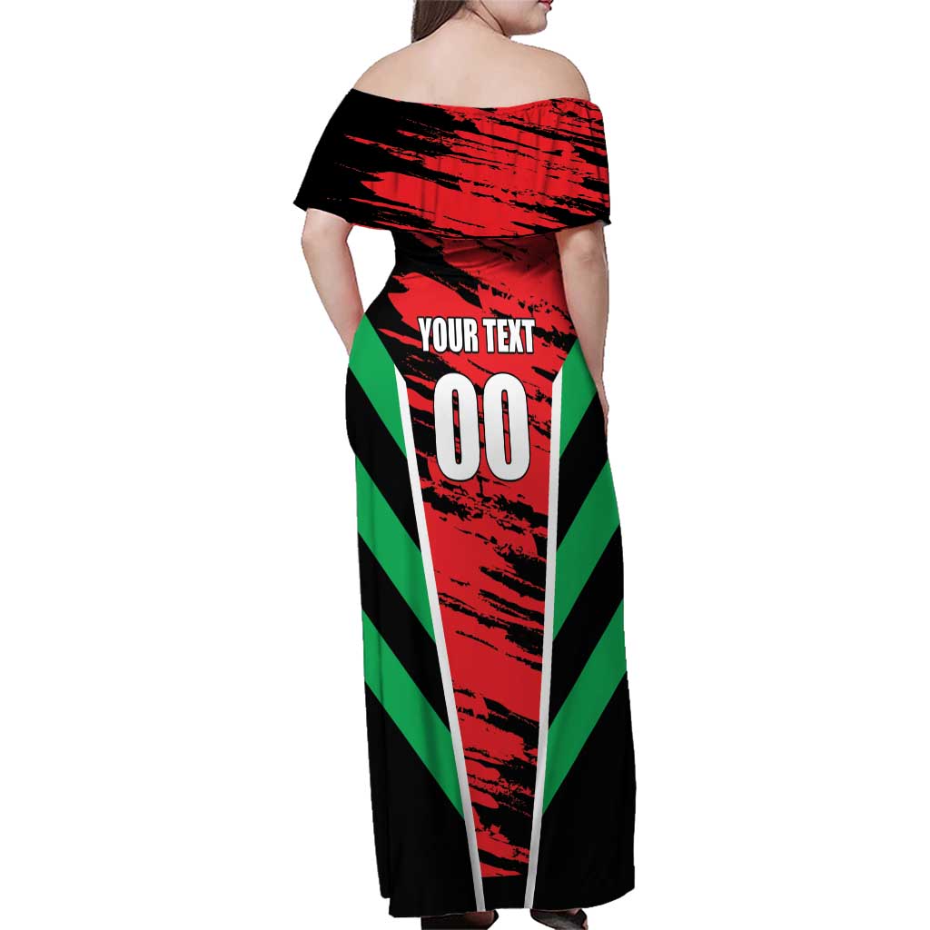 Custom Football Martinique Family Matching Off Shoulder Maxi Dress and Hawaiian Shirt Les Matinino Go Champion