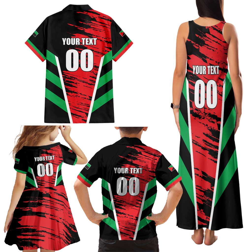 Custom Football Martinique Family Matching Tank Maxi Dress and Hawaiian Shirt Les Matinino Go Champion