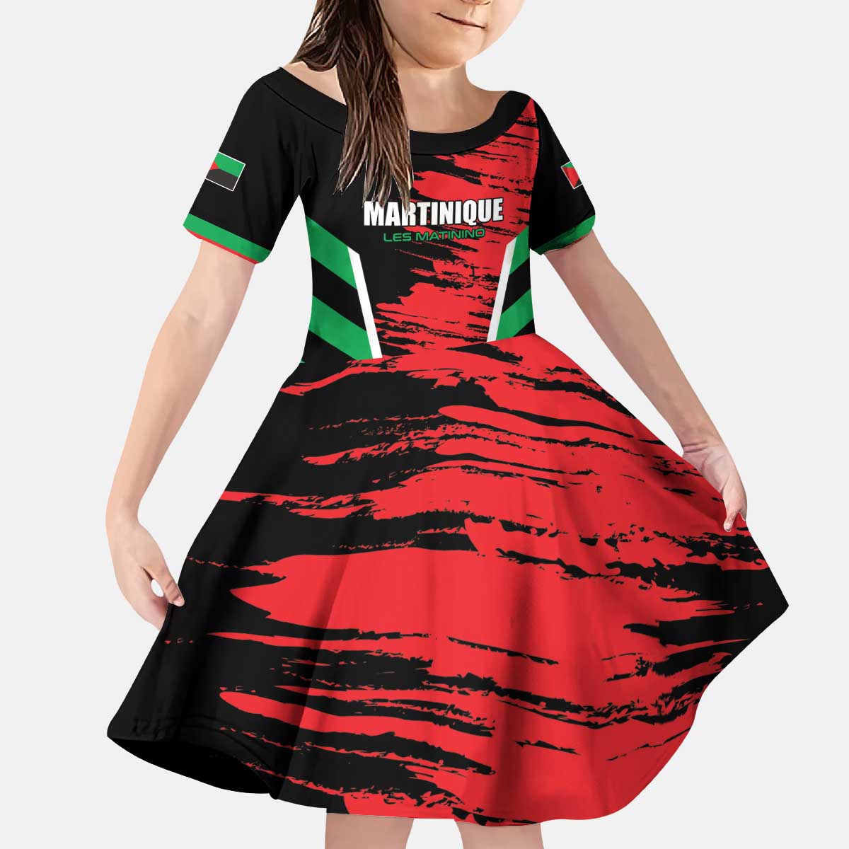 Custom Football Martinique Kid Short Sleeve Dress Les Matinino Go Champion