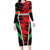 Custom Football Martinique Long Sleeve Bodycon Dress Les Matinino Go Champion