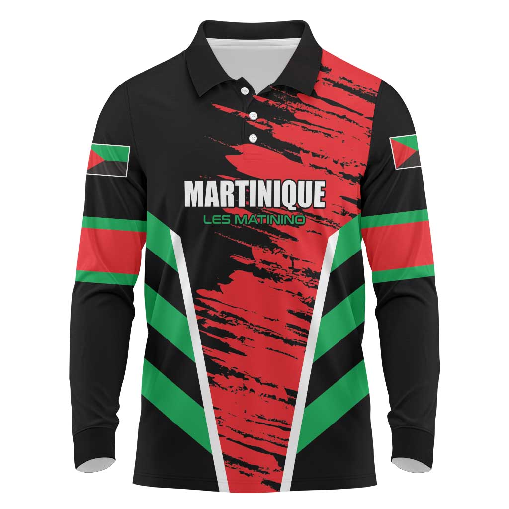 Custom Football Martinique Long Sleeve Polo Shirt Les Matinino Go Champion