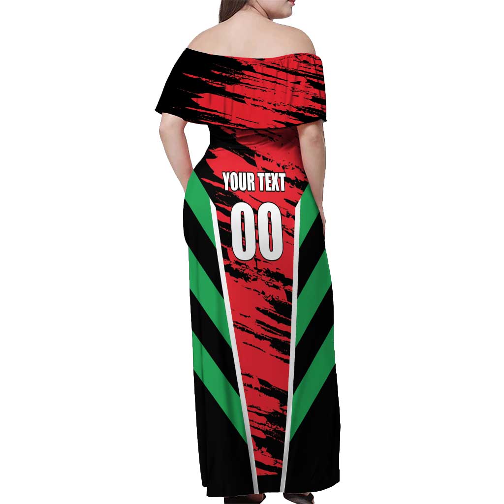 Custom Football Martinique Off Shoulder Maxi Dress Les Matinino Go Champion