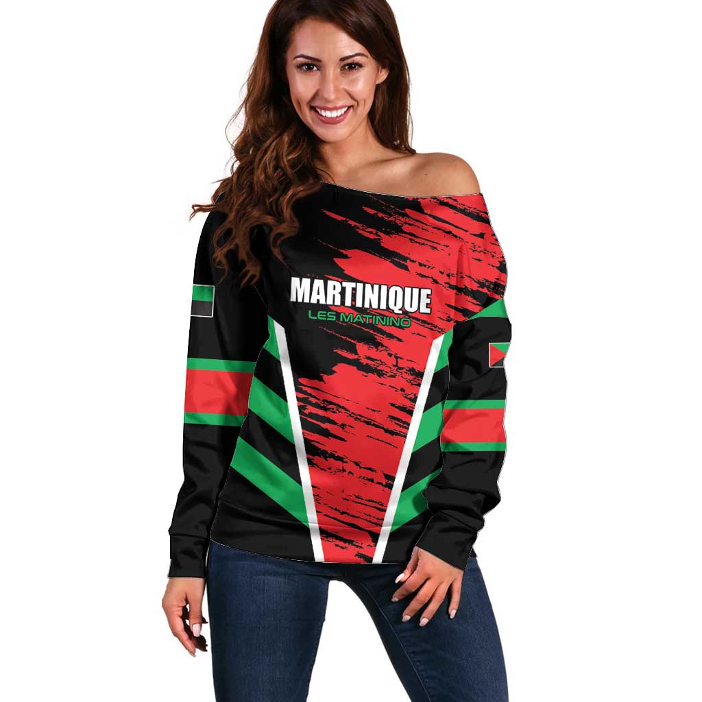 Custom Football Martinique Off Shoulder Sweater Les Matinino Go Champion