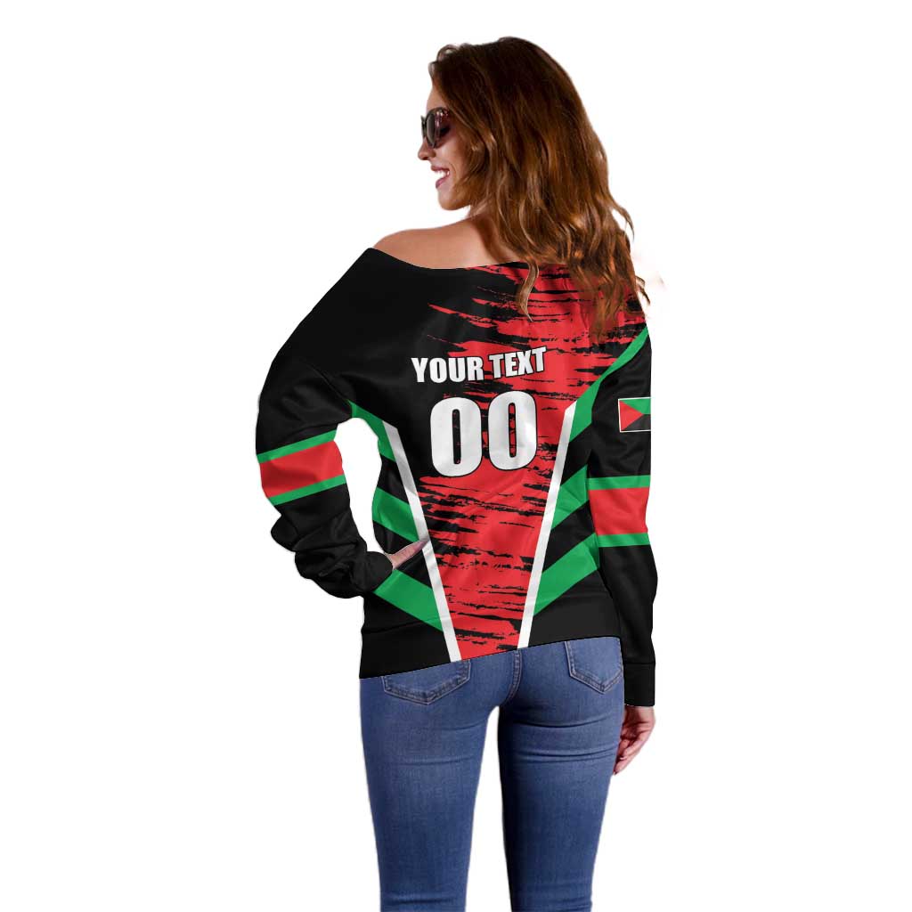 Custom Football Martinique Off Shoulder Sweater Les Matinino Go Champion