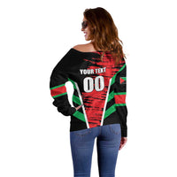Custom Football Martinique Off Shoulder Sweater Les Matinino Go Champion