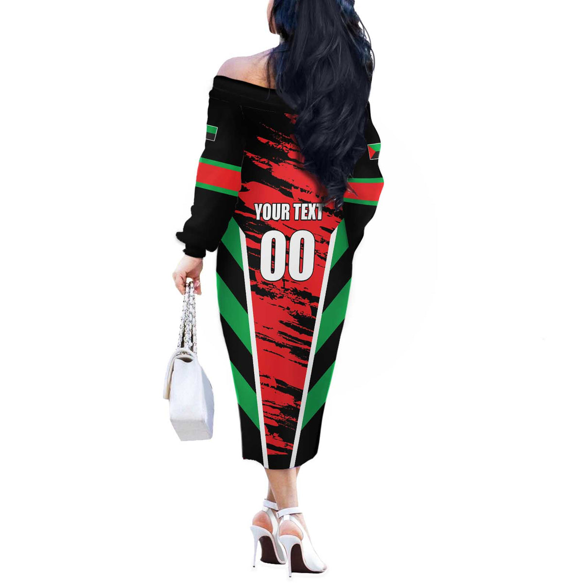 Custom Football Martinique Off The Shoulder Long Sleeve Dress Les Matinino Go Champion