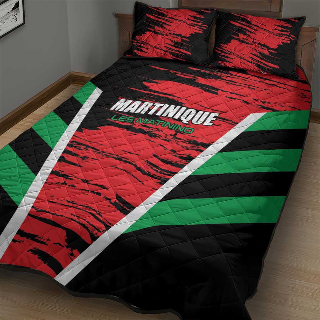 Custom Football Martinique Quilt Bed Set Les Matinino Go Champion