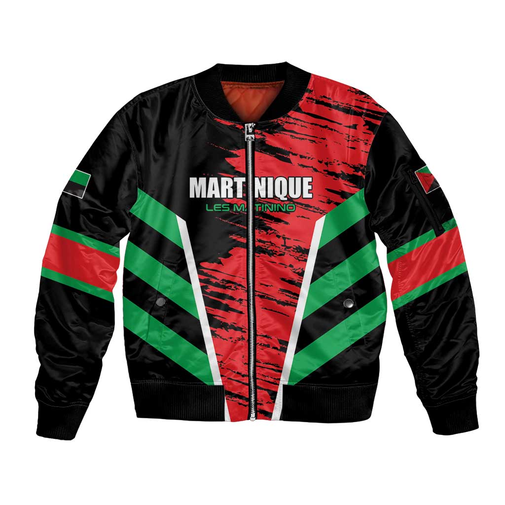 Custom Football Martinique Sleeve Zip Bomber Jacket Les Matinino Go Champion