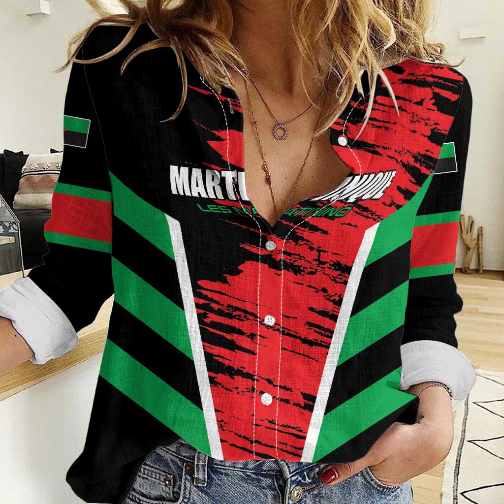 Custom Football Martinique Women Casual Shirt Les Matinino Go Champion