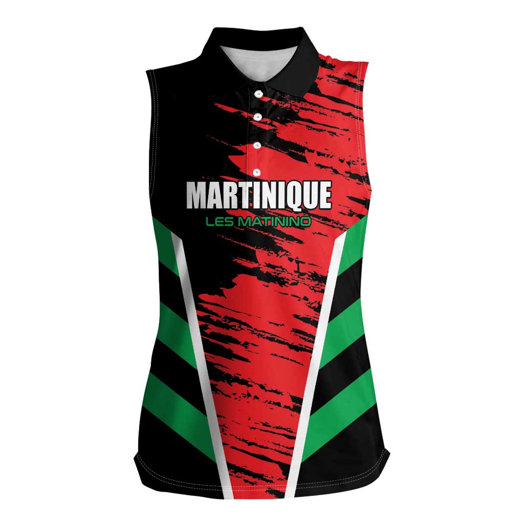 Custom Football Martinique Women Sleeveless Polo Shirt Les Matinino Go Champion