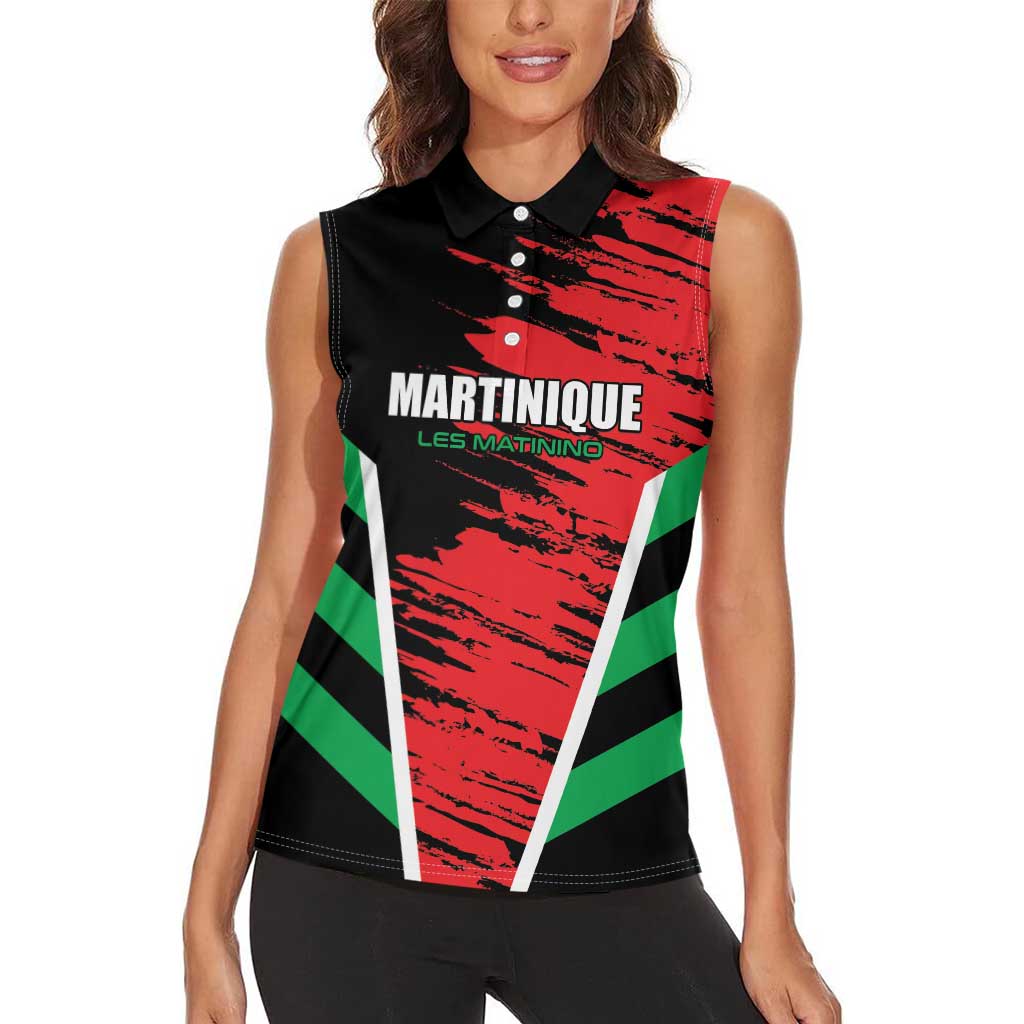 Custom Football Martinique Women Sleeveless Polo Shirt Les Matinino Go Champion