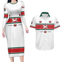 Personalised Canada Guelph Couples Matching Long Sleeve Bodycon Dress and Hawaiian Shirt The Royal City Simple Style