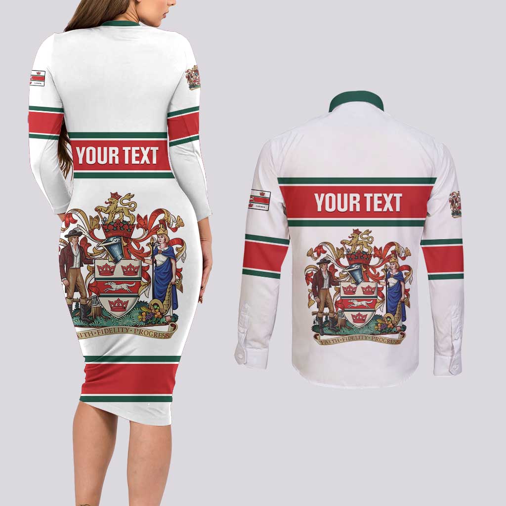 Personalised Canada Guelph Couples Matching Long Sleeve Bodycon Dress and Long Sleeve Button Shirt The Royal City Simple Style