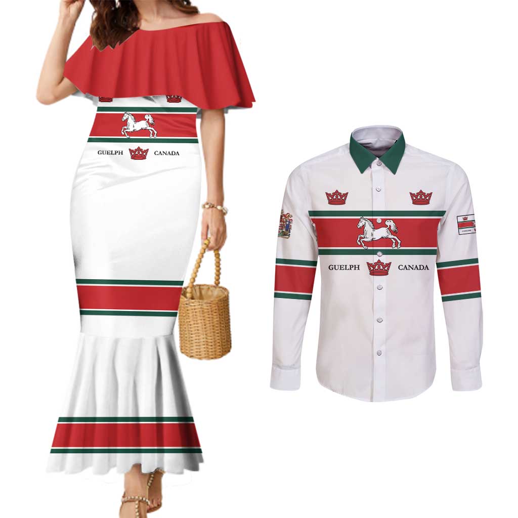 Personalised Canada Guelph Couples Matching Mermaid Dress and Long Sleeve Button Shirt The Royal City Simple Style