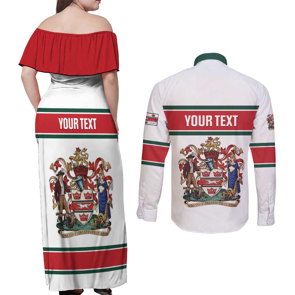 Personalised Canada Guelph Couples Matching Off Shoulder Maxi Dress and Long Sleeve Button Shirt The Royal City Simple Style