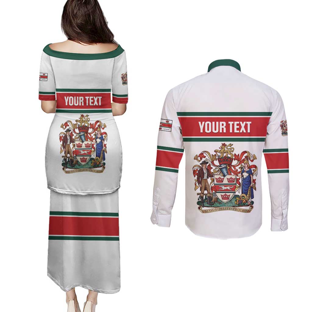 Personalised Canada Guelph Couples Matching Puletasi and Long Sleeve Button Shirt The Royal City Simple Style