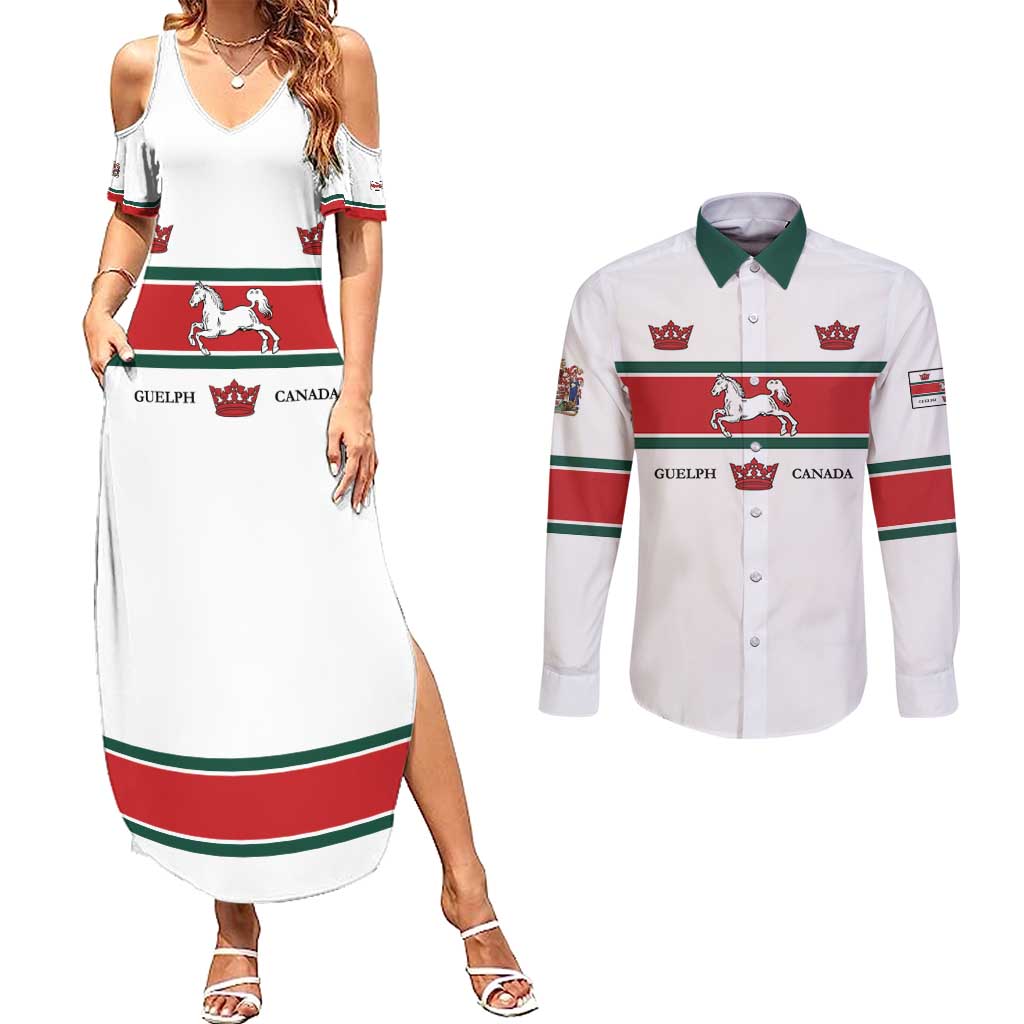 Personalised Canada Guelph Couples Matching Summer Maxi Dress and Long Sleeve Button Shirt The Royal City Simple Style