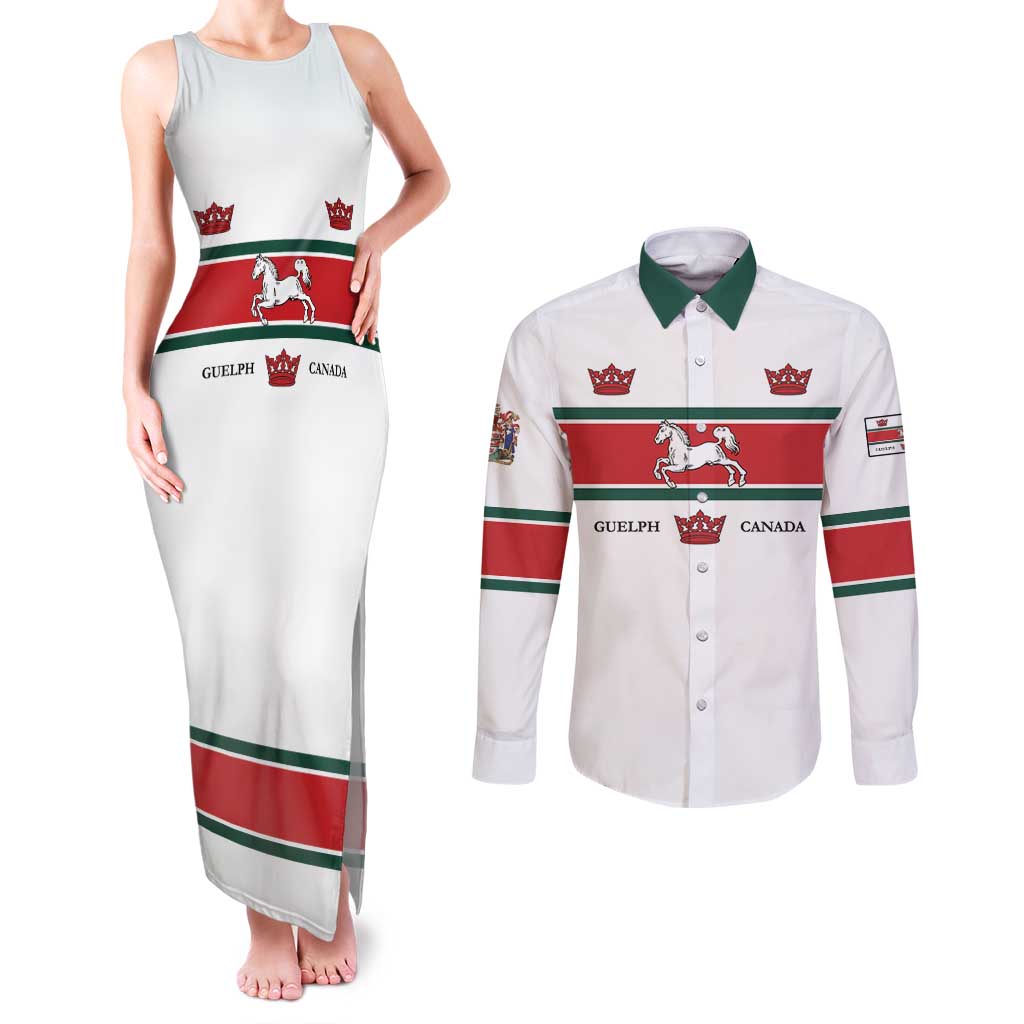Personalised Canada Guelph Couples Matching Tank Maxi Dress and Long Sleeve Button Shirt The Royal City Simple Style