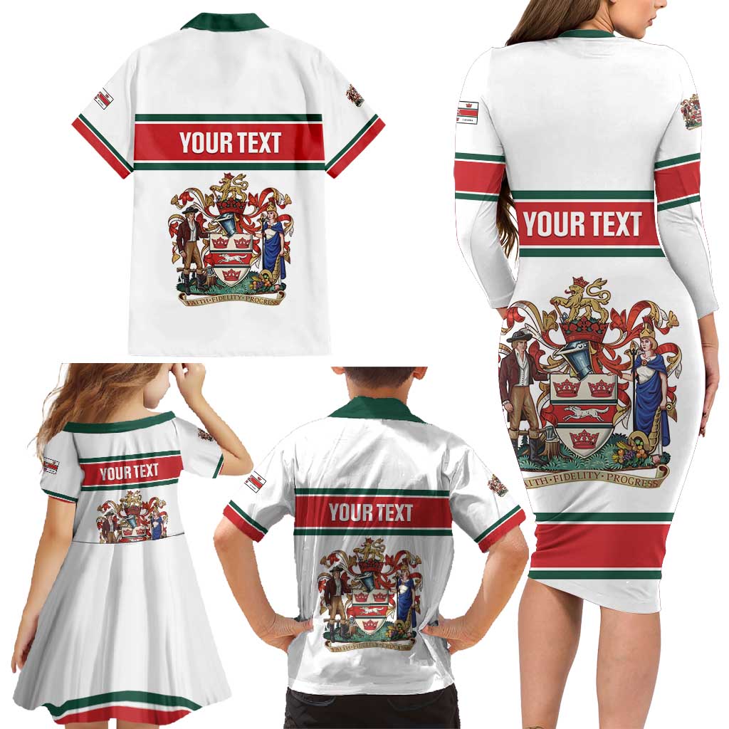 Personalised Canada Guelph Family Matching Long Sleeve Bodycon Dress and Hawaiian Shirt The Royal City Simple Style