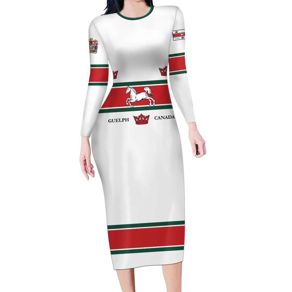 Personalised Canada Guelph Family Matching Long Sleeve Bodycon Dress and Hawaiian Shirt The Royal City Simple Style