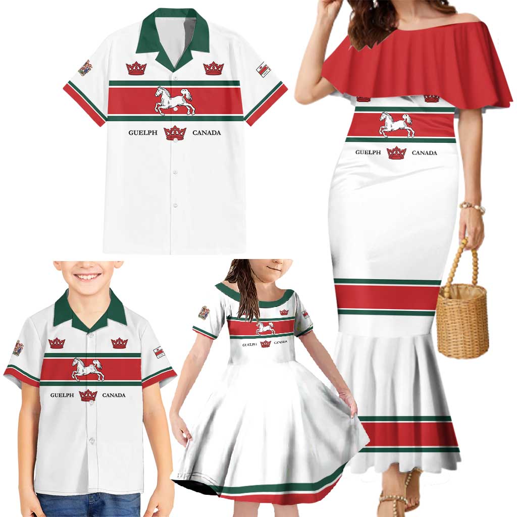 Personalised Canada Guelph Family Matching Mermaid Dress and Hawaiian Shirt The Royal City Simple Style