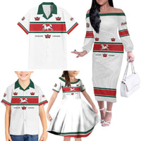 Personalised Canada Guelph Family Matching Off The Shoulder Long Sleeve Dress and Hawaiian Shirt The Royal City Simple Style